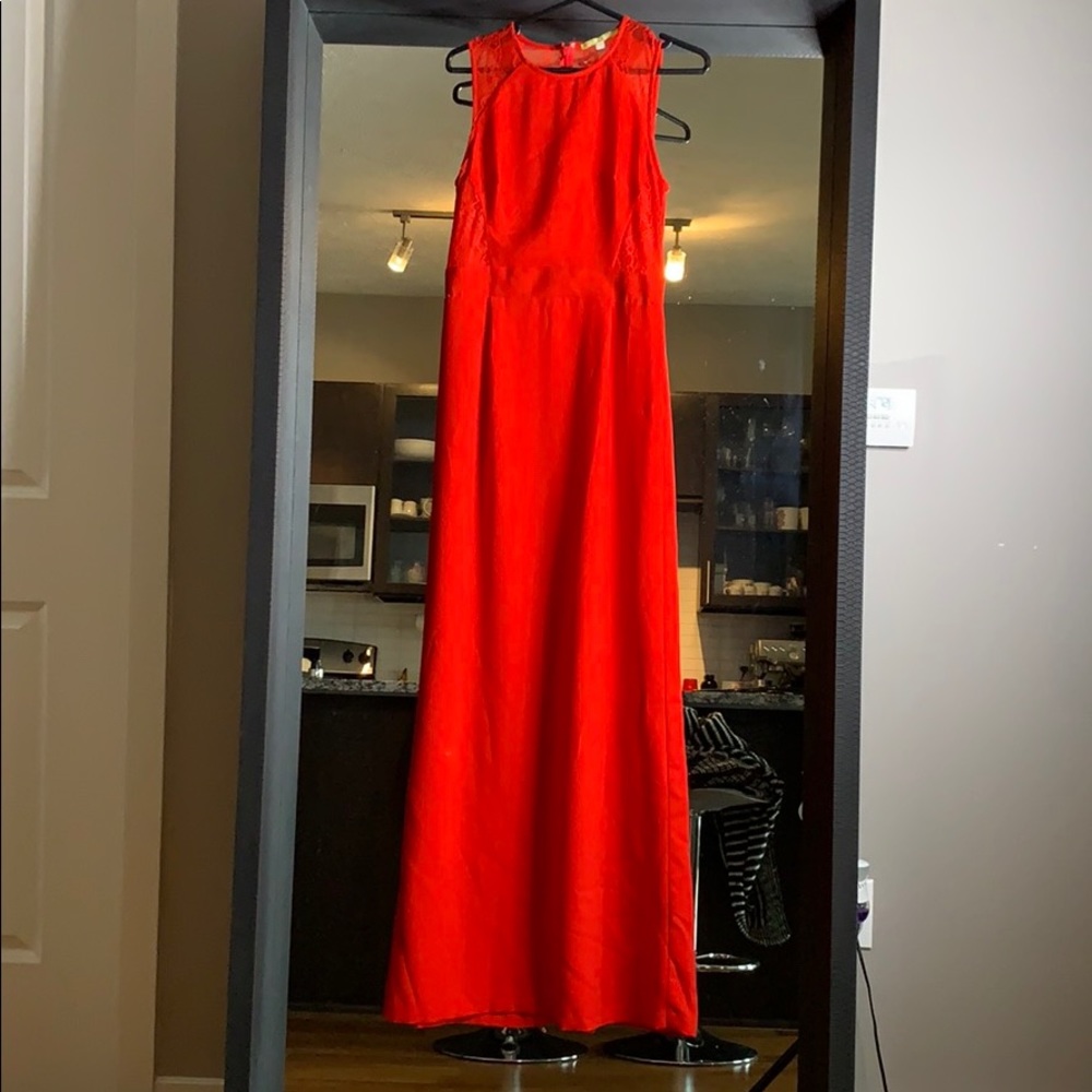 Long Red Gala Gown Size M